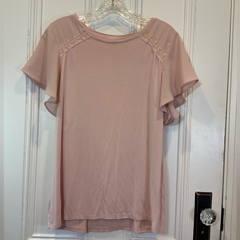 Reitmans Soft Pink Short Sleeve Top